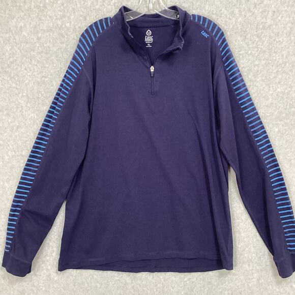 Tasc Performance MOSO Tech Shirt Size XL 1/4 Zip LS Bamboo Stripe UPF 50+ - Picture 3 of 13